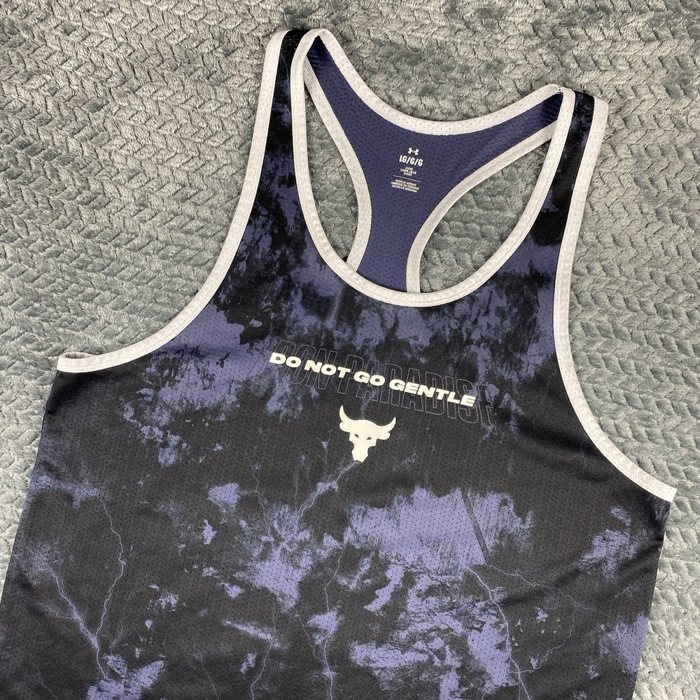 Under Armour Tank Top Mens Large Loose Project Rock Iron Paradise Lightning Gym